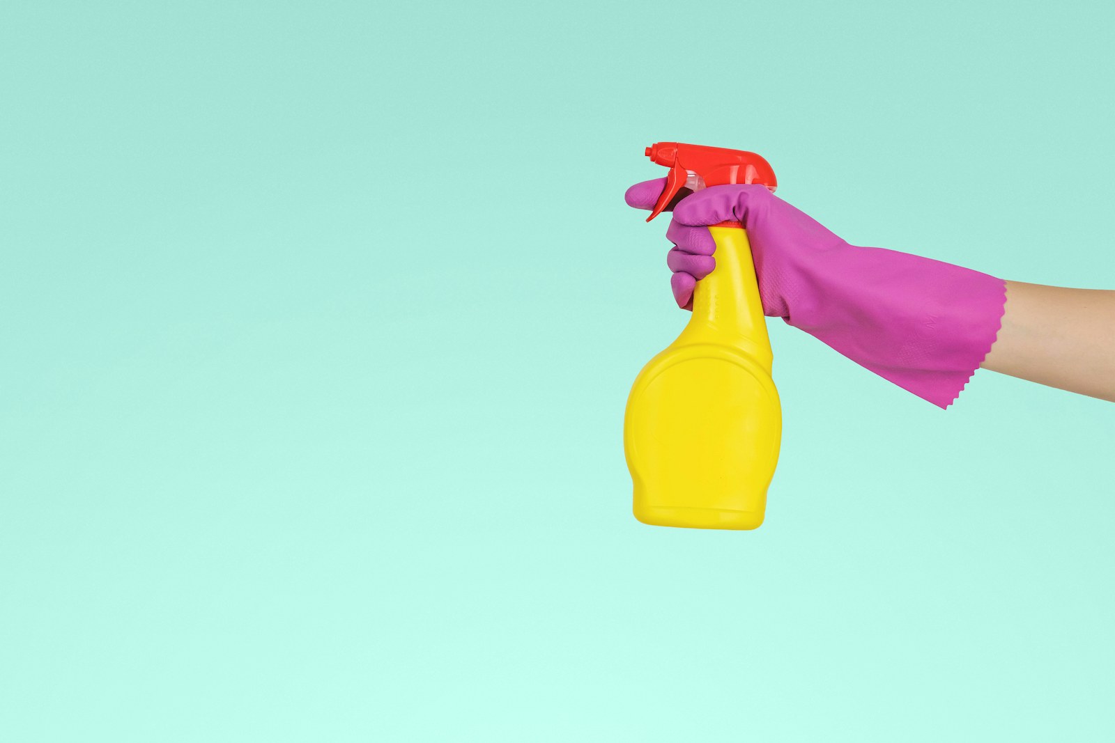 Cleaning supplies neatly organized in a compact apartment closet